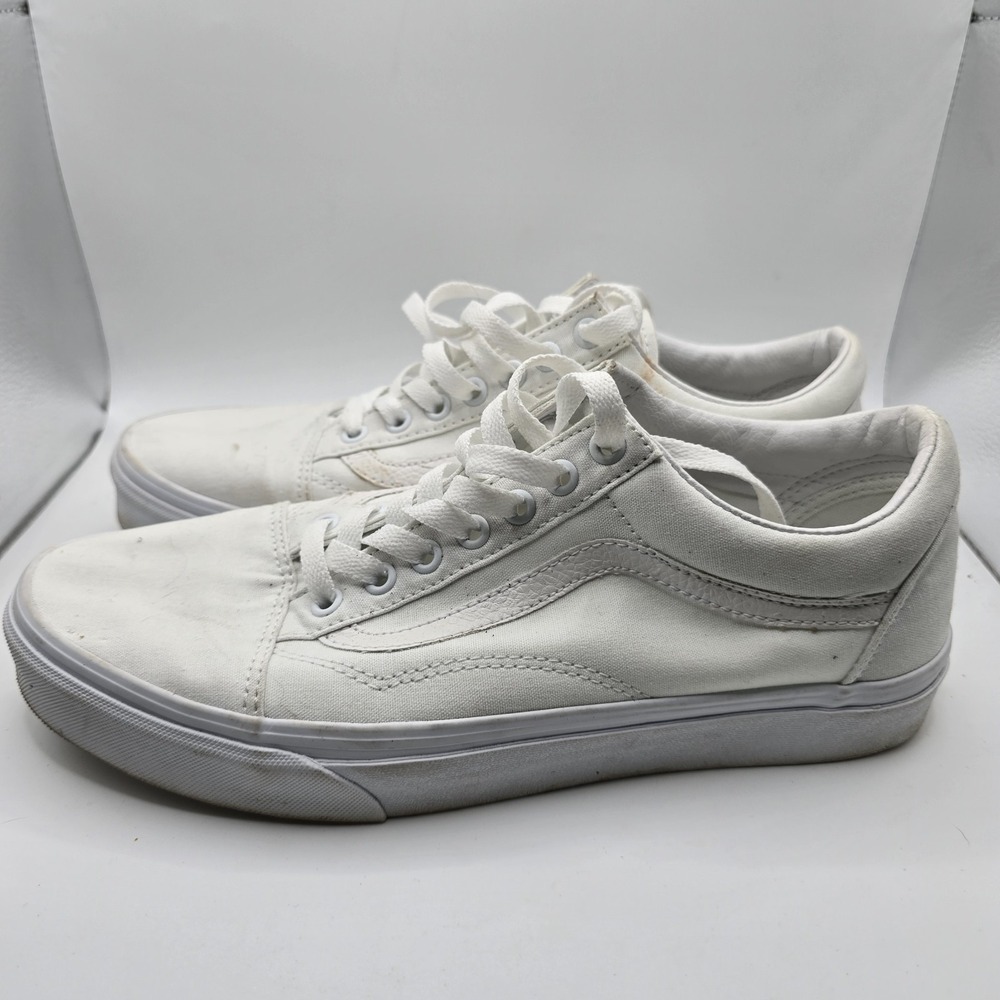 Vans All White Tennis Shoes Size 11 Womens Comfort Uniform Casual